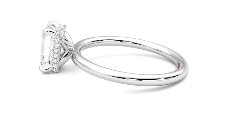 Taylor & Hart Whisper Emerald Engagement Ring 360 degree image 20
