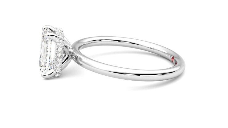 Taylor & Hart Whisper Emerald Engagement Ring 360 degree image 21