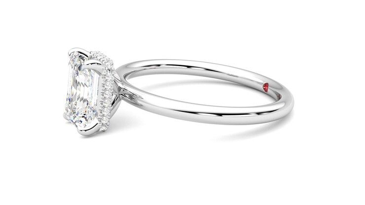 Taylor & Hart Whisper Emerald Engagement Ring 360 degree image 22