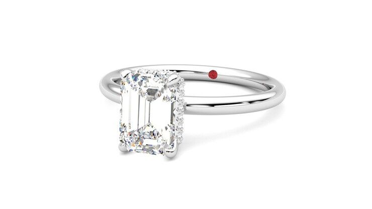 Taylor & Hart Whisper Emerald Engagement Ring 360 degree image 26