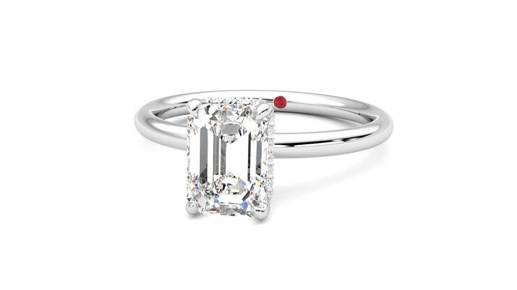 Taylor & Hart Whisper Emerald Engagement Ring 360 degree image 27