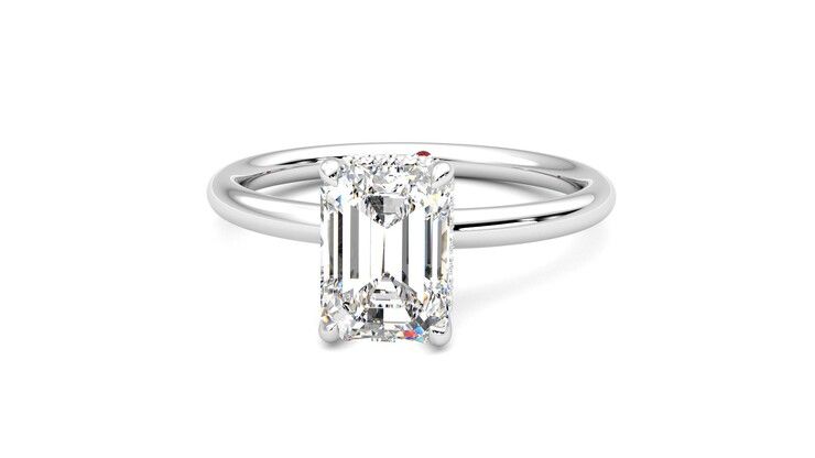 Taylor & Hart Whisper Emerald Engagement Ring 360 degree image 28