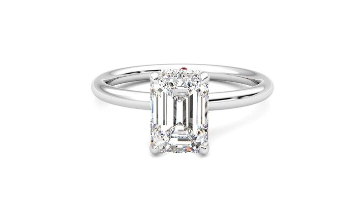 Taylor & Hart Whisper Emerald Engagement Ring 360 degree image 29
