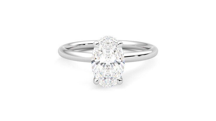 Taylor & Hart Whisper Oval Engagement Ring 360 degree image 0