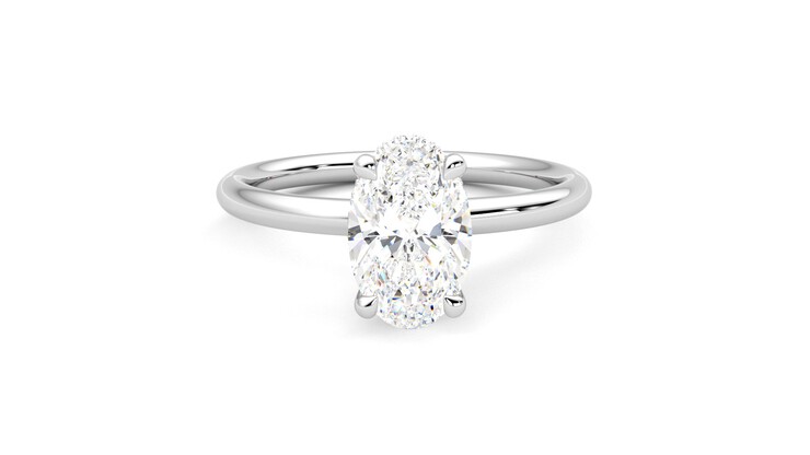 Taylor & Hart Whisper Oval Engagement Ring 360 degree image 1