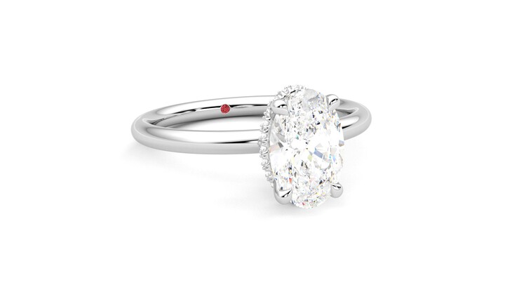 Taylor & Hart Whisper Oval Engagement Ring 360 degree image 4