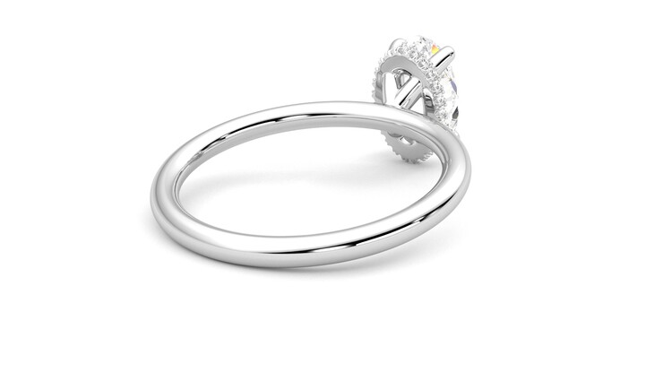 Taylor & Hart Whisper Oval Engagement Ring 360 degree image 13