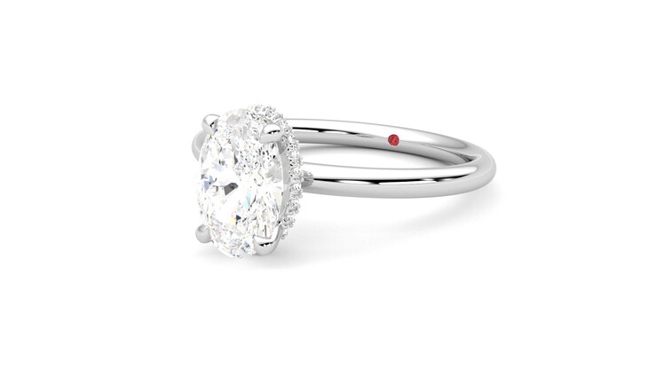 Taylor & Hart Whisper Oval Engagement Ring 360 degree image 25