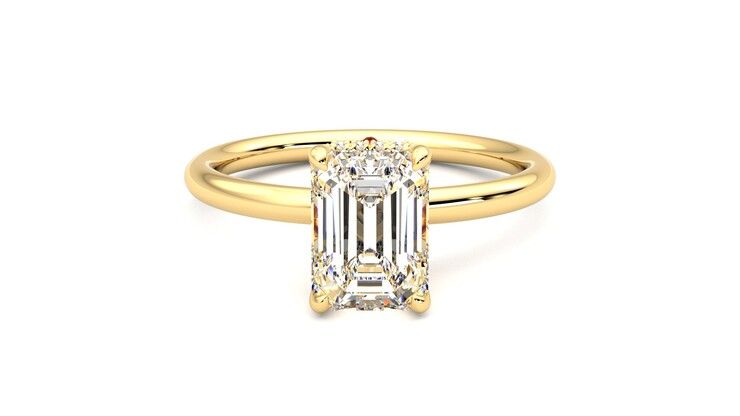 Taylor & Hart Whisper Emerald Engagement Ring 360 degree image 0