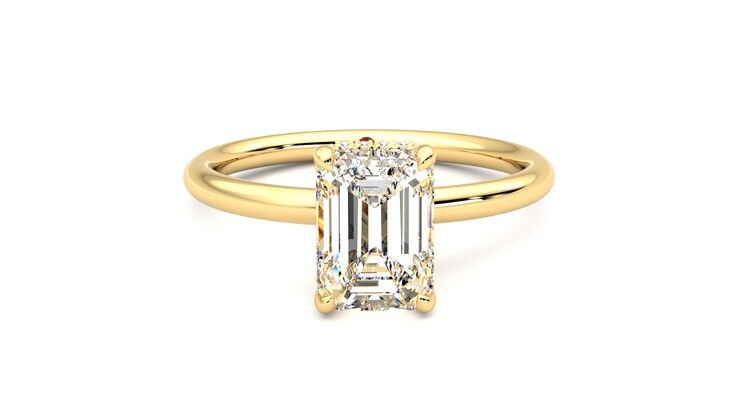 Taylor & Hart Whisper Emerald Engagement Ring 360 degree image 1