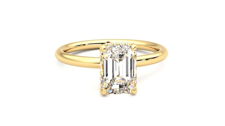 Taylor & Hart Whisper Emerald Engagement Ring 360 degree image 2