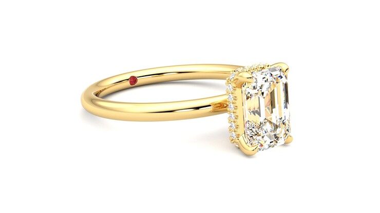 Taylor & Hart Whisper Emerald Engagement Ring 360 degree image 6