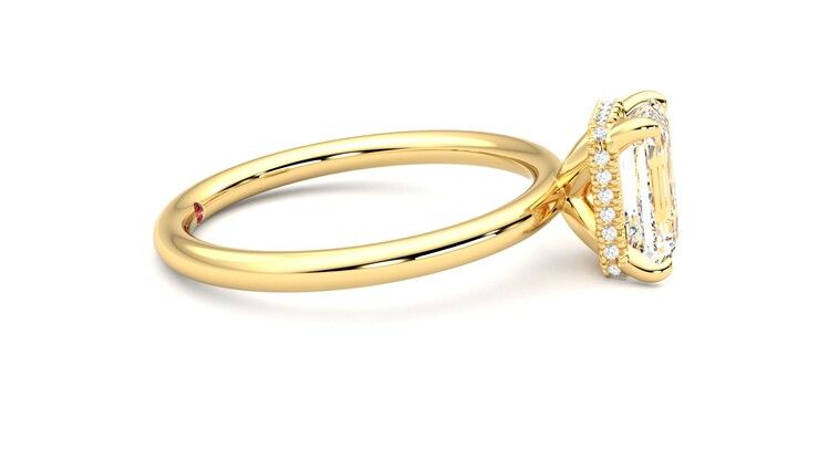 Taylor & Hart Whisper Emerald Engagement Ring 360 degree image 9