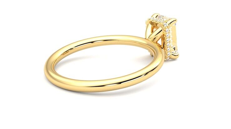 Taylor & Hart Whisper Emerald Engagement Ring 360 degree image 12