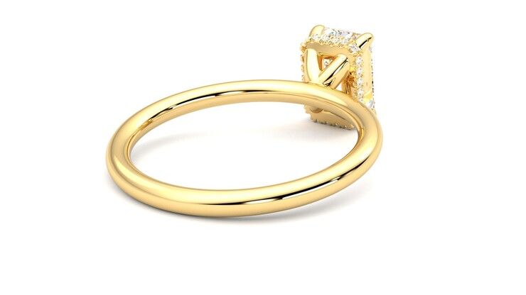 Taylor & Hart Whisper Emerald Engagement Ring 360 degree image 13