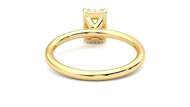 Taylor & Hart Whisper Emerald Engagement Ring 360 degree image 15