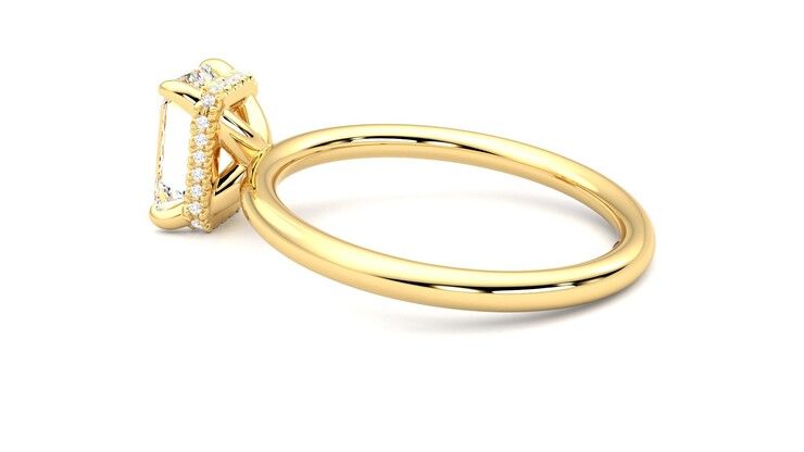 Taylor & Hart Whisper Emerald Engagement Ring 360 degree image 19