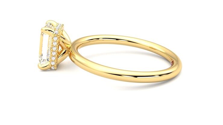Taylor & Hart Whisper Emerald Engagement Ring 360 degree image 20