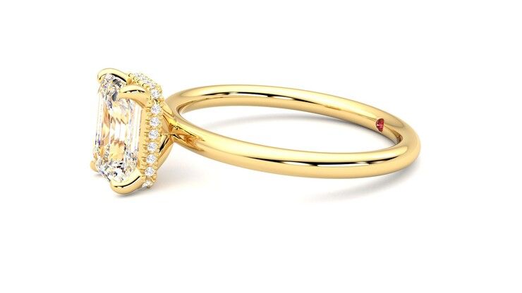 Taylor & Hart Whisper Emerald Engagement Ring 360 degree image 22
