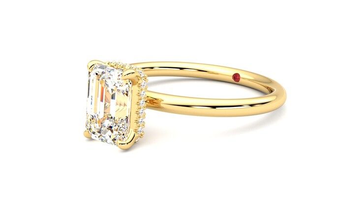 Taylor & Hart Whisper Emerald Engagement Ring 360 degree image 24