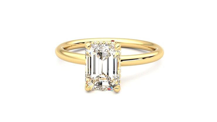 Taylor & Hart Whisper Emerald Engagement Ring 360 degree image 28