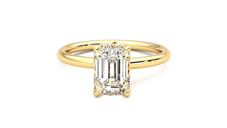 Taylor & Hart Whisper Emerald Engagement Ring 360 degree image 29