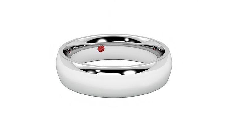 Mens wedding bands with red stones discount