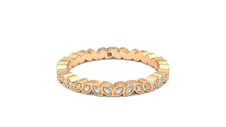 Taylor & Hart Anemone Wedding Ring 360 degree image 0