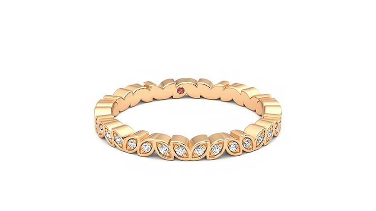 Taylor & Hart Anemone Wedding Ring 360 degree image 1
