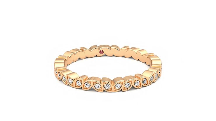 Taylor & Hart Anemone Wedding Ring 360 degree image 2
