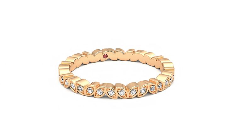 Taylor & Hart Anemone Wedding Ring 360 degree image 3