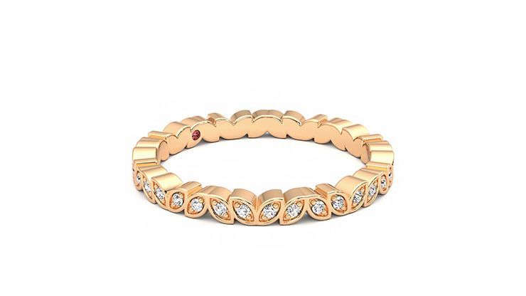 Taylor & Hart Anemone Wedding Ring 360 degree image 6