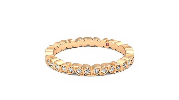 Taylor & Hart Anemone Wedding Ring 360 degree image 24