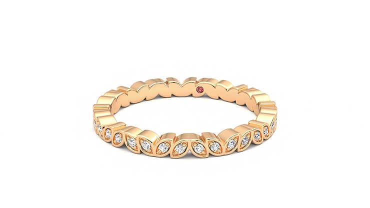 Taylor & Hart Anemone Wedding Ring 360 degree image 26