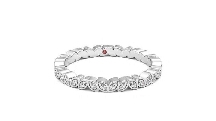 Taylor & Hart Anemone Wedding Ring 360 degree image 0