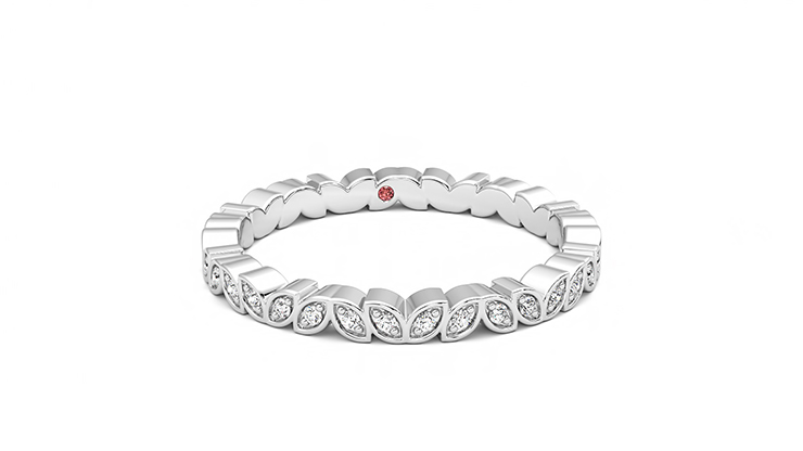 Taylor & Hart Anemone Wedding Ring 360 degree image 1