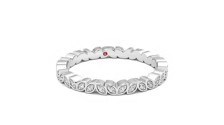 Taylor & Hart Anemone Wedding Ring 360 degree image 2