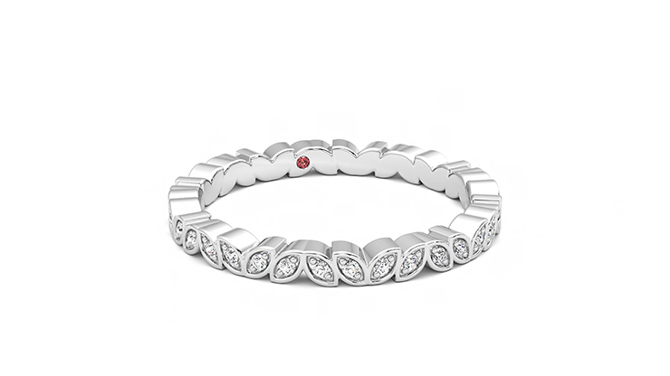 Taylor & Hart Anemone Wedding Ring 360 degree image 3