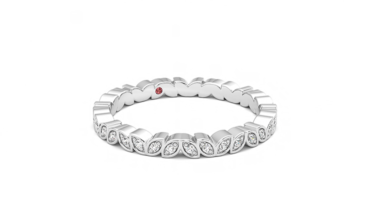 Taylor & Hart Anemone Wedding Ring 360 degree image 4