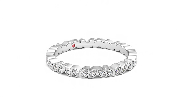 Taylor & Hart Anemone Wedding Ring 360 degree image 5
