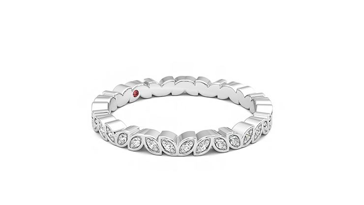 Taylor & Hart Anemone Wedding Ring 360 degree image 6