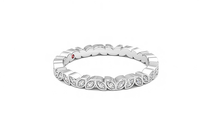 Taylor & Hart Anemone Wedding Ring 360 degree image 7