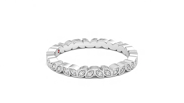 Taylor & Hart Anemone Wedding Ring 360 degree image 8