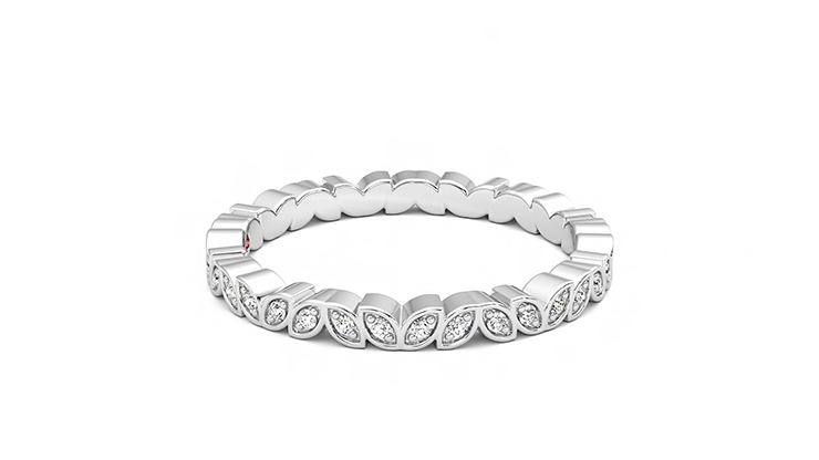 Taylor & Hart Anemone Wedding Ring 360 degree image 9