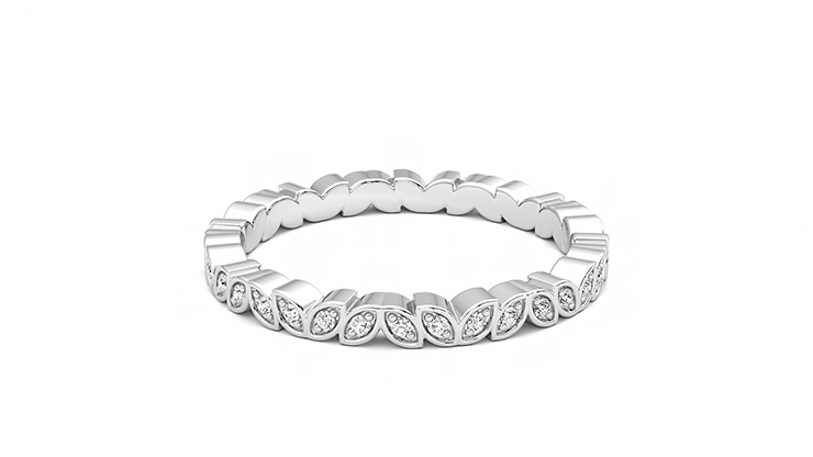 Taylor & Hart Anemone Wedding Ring 360 degree image 10