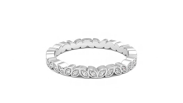 Taylor & Hart Anemone Wedding Ring 360 degree image 12
