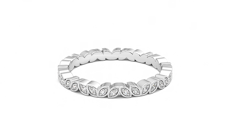Taylor & Hart Anemone Wedding Ring 360 degree image 13