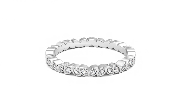 Taylor & Hart Anemone Wedding Ring 360 degree image 16
