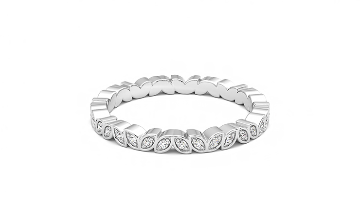 Taylor & Hart Anemone Wedding Ring 360 degree image 17