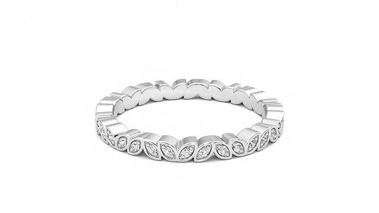 Taylor & Hart Anemone Wedding Ring 360 degree image 18